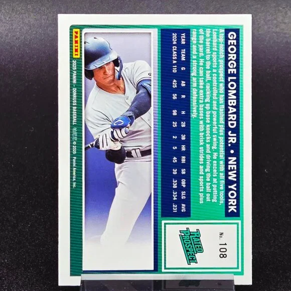 George Lombard Jr. Steel Laser Bowman Chrome 1st /49 RC's Yankees Top Prospect - Picture 6 of 8